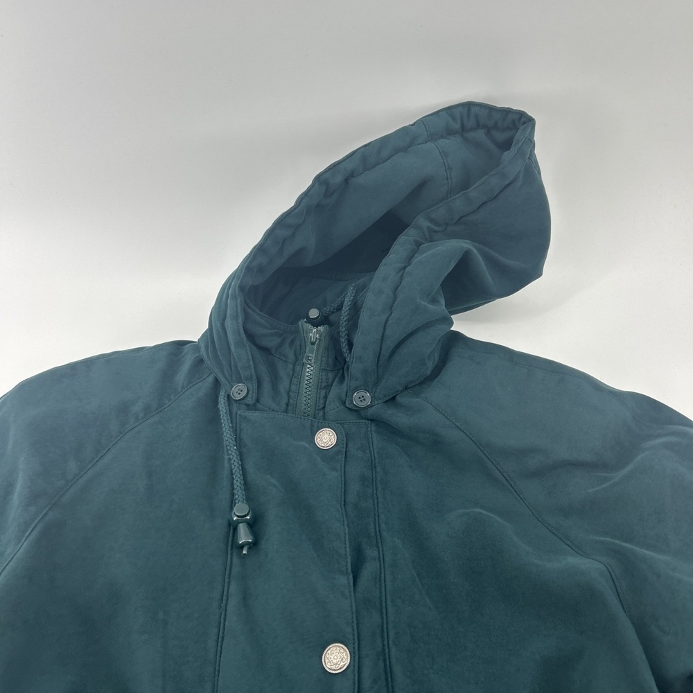 Jacqueline Ferrar Jacket Coat Women's Small Green Casual Lined Removable Hood - Picture 4 of 16